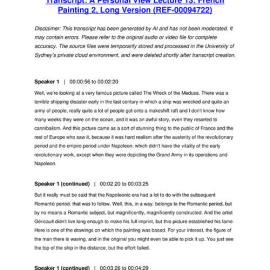 A Personal View Lecture 13: French Painting 2, Long Version - Transcript