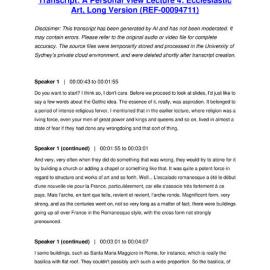 A Personal View Lecture 4: Ecclesiastic Art, Long Version - Transcript