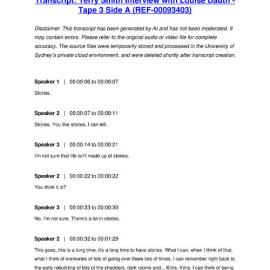 Terry Smith Interview with Louise Dauth - Tape 3 Side A - Transcript