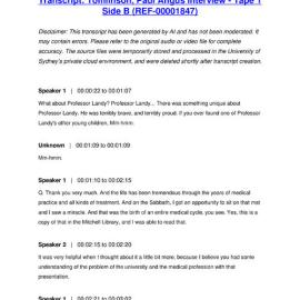 Tomlinson, Paul Angus Interview - Tape 1 Side B - Transcript