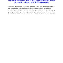 A Nice Place to Be - Tracking Shots of the University - Part 1 of 2 - Transcript