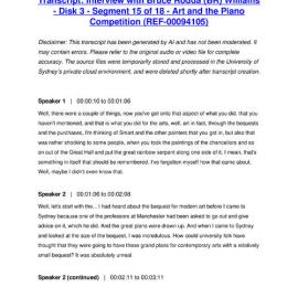 Interview with Bruce Rodda (BR) Williams - Disk 3 - Segment 15 of 18 - Art and the Piano Competition - Transcript