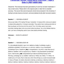 Jones, Valda Meryl Interview - Tape 2 Side A - Transcript