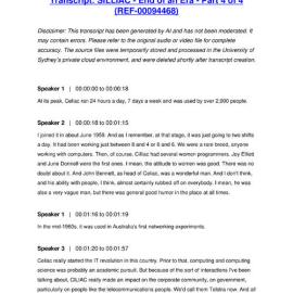 SILLIAC - End of an Era - Part 4 of 4 - Transcript