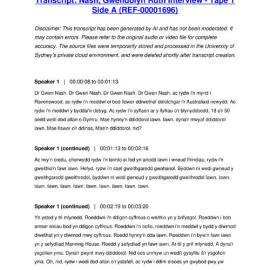 Nash, Gwendolyn Ruth Interview - Tape 1 Side A - Transcript