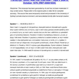 Stout, Alan Ker Interview - Tape 2 Side B, October 1976 - Transcript