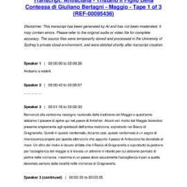 Antisciana - Tristano Il Figlio Della Contessa di Giuliano Bertagni - Maggio - Tape 1 of 3 - Transcript