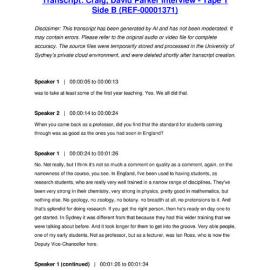 Craig, David Parker Interview - Tape 1 Side B - Transcript