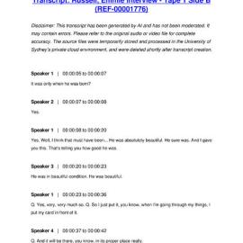 Russell, Emmie Interview - Tape 1 Side B - Transcript