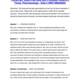 Radio Interview with Professor Roland H Thorp, Pharmacology - Side 2 - Transcript