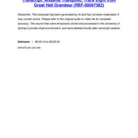 Andante Tranquillo, Track Eight from Great Hall Grandeur - Transcript