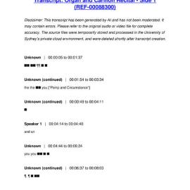 Organ and Carillon Recital - Side 1 - Transcript