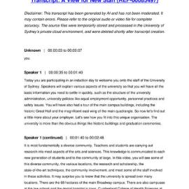 A View for New Staff - Transcript