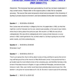 Robertson, J Interview - Tape 1 Side B - Transcript