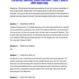 Gannon, Clare Interview - Tape 1 Side B - Transcript