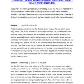 Gillen, Kathleen Mollie Interview - Tape 1 Side B - Transcript
