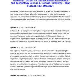 Centre for Human Aspects of Science and Technology Lecture 6, George Humphrey - Tape 1 Side B - Transcript