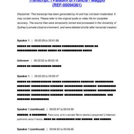 I Paladini di Francia - Maggio - Transcript