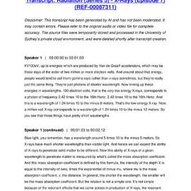 Radiation (Series 5) - X-Rays (Episode 7) - Transcript