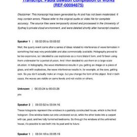 Paula Dawson Compilation of Works - Transcript