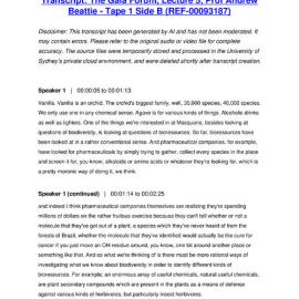 The Gaia Forum, Lecture 5, Prof Andrew Beattie - Tape 1 Side B - Transcript