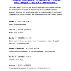 Ugliancaldo - Le Sventure di Tristano e Isotta - Maggio - Tape 3 of 3 - Transcript