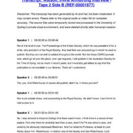 Watson, Irvine Armstrong Interview - Tape 2 Side B - Transcript