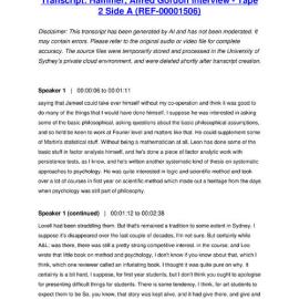 Hammer, Alfred Gordon Interview - Tape 2 Side A - Transcript