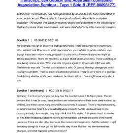 Jan Gebicki and Australian Consumer Association Seminar - Tape 1 Side B - Transcript