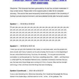 Mullin, Jean Interview - Tape 1 Side B - Transcript