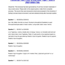 Hall, Peter G Interview - Tape 1 Side A - Transcript