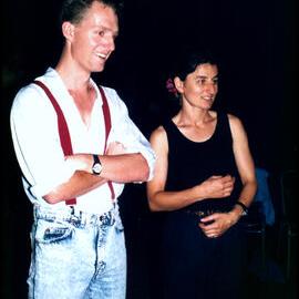 Aleric Fisher and Vicki Tzioumis at Roger Carolin's Farewell