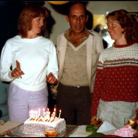Peter Valder, Robyne Byatt and Wendy Chalder at their Shared Birthday Party