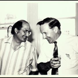 John Thomson and Don Anderson at the Biological Sciences Christmas Party