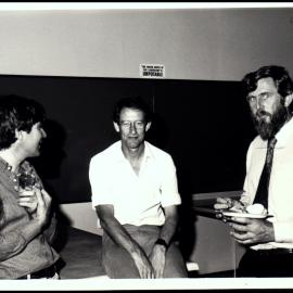 Bill Allaway, John Cram and Clive Crossley at the Biological Sciences Christmas Party