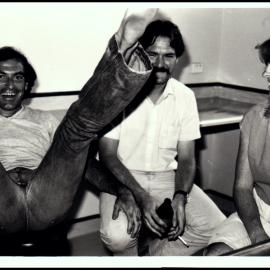 Les Rooke, Bill Sansom and Robyne Byatt at the Biological Sciences Christmas Party