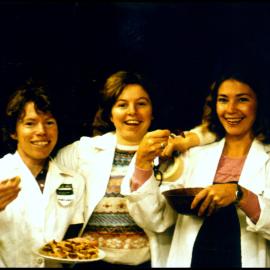 Margaret French, Belinda Pellow and Cheryl Marvell at Open Day 1984