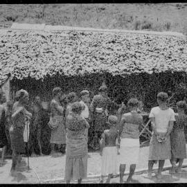 Group Gathered Outside a Building