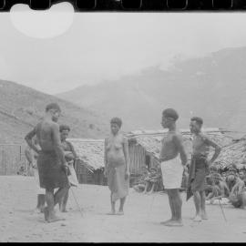 Group Gathered Outside Buildings