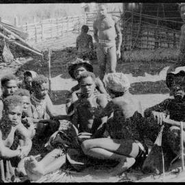 Group Gathered Outside a Building