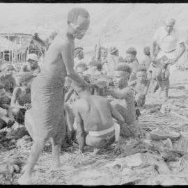 Group Distributing Food