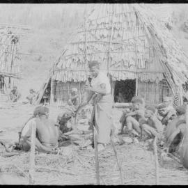 Group Gathered Outside Buildings
