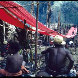 Red Cloth Suspended through Village