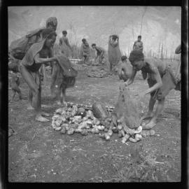 Women Standing with Pile of Vegetables