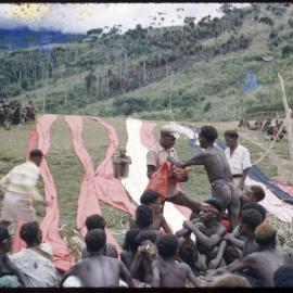 Group Preparing Lengths of Cloth