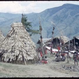 Lengths of Cloth Running Through Mountainside Village