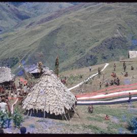 Lengths of Cloth Running Through Mountainside Village