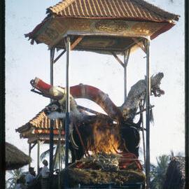 Lembu Burning at Ngaben