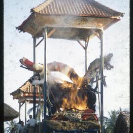 Lembu Burning at Ngaben