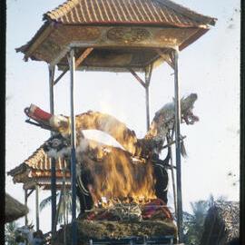 Lembu Burning at Ngaben